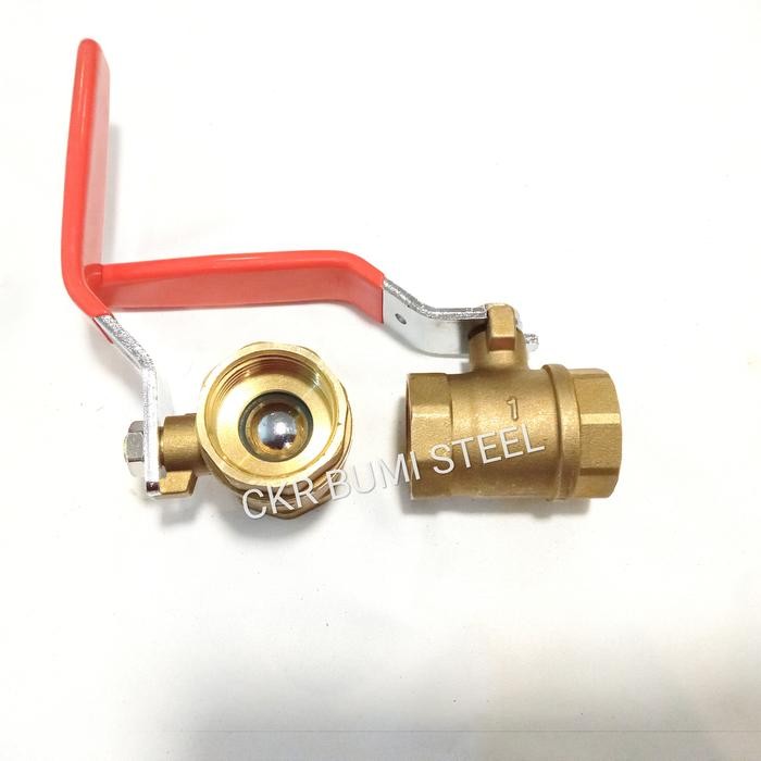 BALL VALVE 1" INCH KUNINGAN / STOP KRAN 1" INCH KUNINGAN