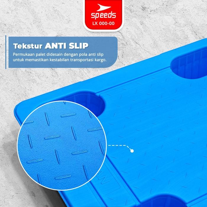 SPEEDS PALET PLASTIK HDPE TEBAL 120X100X15CM PLASTIC WAREHOUSE PALLET KAKI 9 KUAT KOKOH