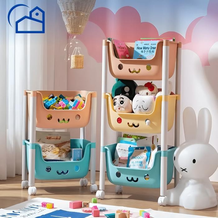 RAK MAINAN ANAK 4 SUSUN / RAK LUCU ANAK PENYIMPANAN MAINAN 3 SUSUN / RAK PENYIMPANAN SERBAGUNA 8804