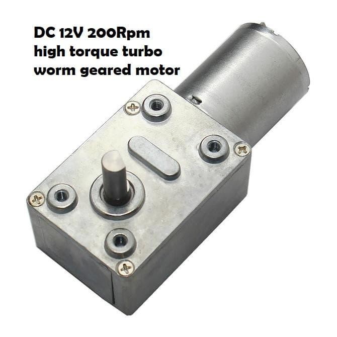 Motor Dc 12V 200Rpm Turbo Worm Gear High Torque Motor Gear Box Gir Box