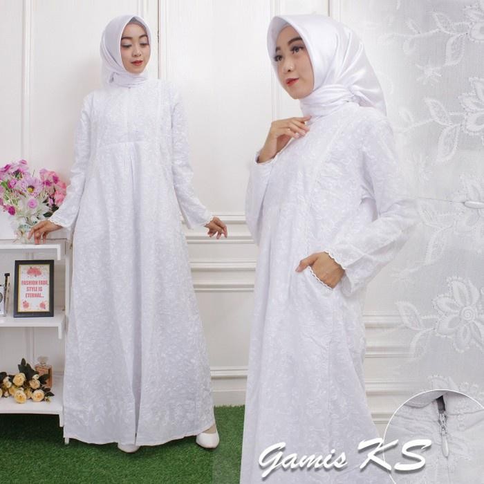 Gamis Putih Katun Paris Ks Gamis Ihrom, Perlengkapan Umrohhaji