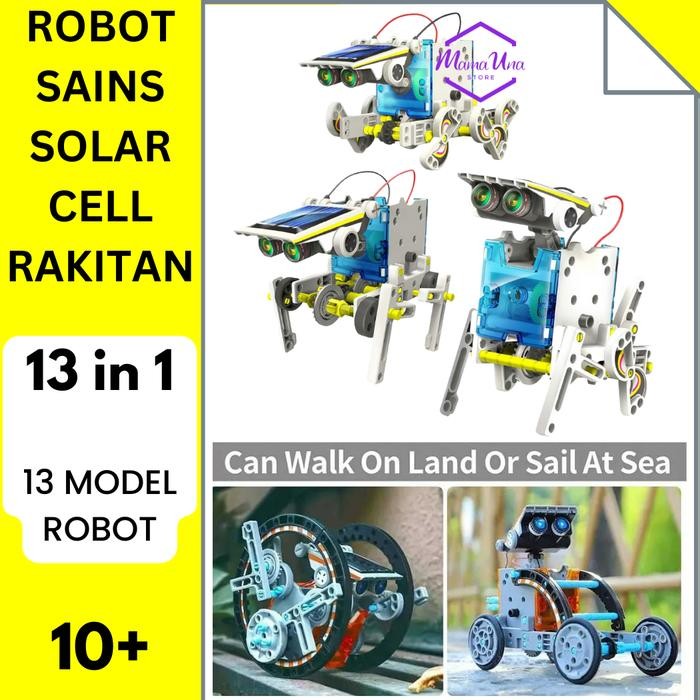 Mainan Robot Robotan Anak DIY 13 in1 Solar Robotic Robotik Panel Surya