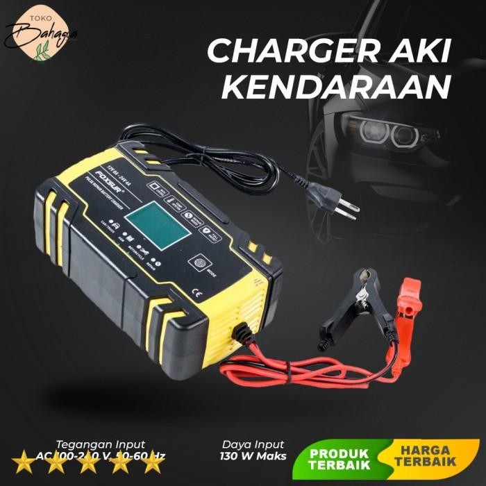 Charger Aki Mobil Motor 130W 12/24V 150Ah with LCD - FOXSUR