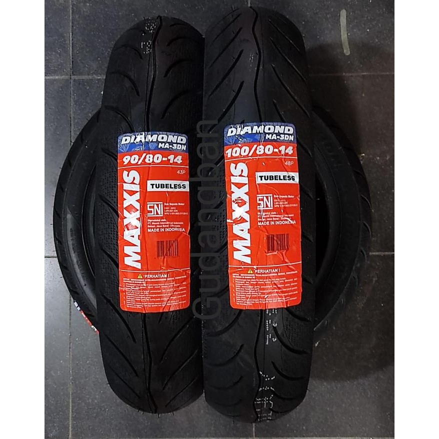 New ( PAKET 2 BAN ) 90 80 & 100 80 DIAMOND MAXXIS MA - 3DN Motor Matic RING 14 TUBELESS FREE PENTIL