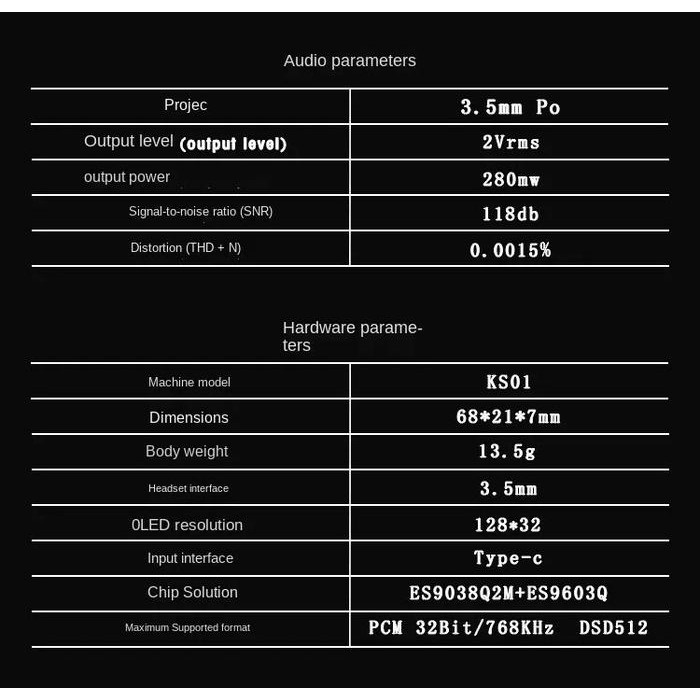 F.Audio/F Audio/Faudio Ks01 Es9038Q2M 3.5Mm Usb Type-C/Ios Dac/Amp