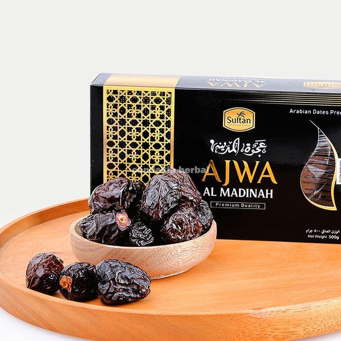 

Kurma Ajwa Asli Al-Madinah Ajwa Aliyah 500Gr Kualitas Premium Kurma Legit Mpasi Bosster