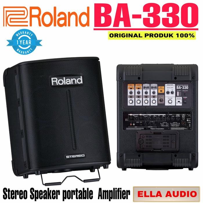 Roland Ba 330 Stereo Speaker Portable Pa System Roland Ba330