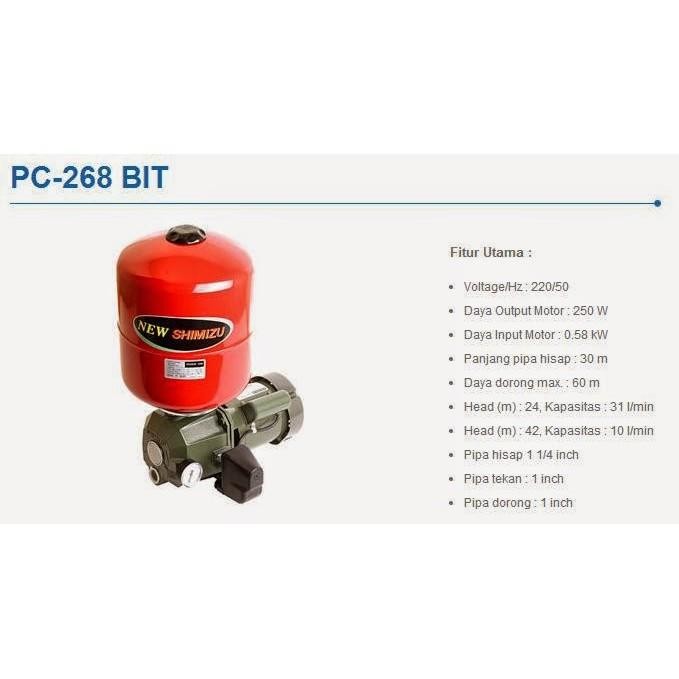 Mesin Pompa Air Jet Pump Shizu PC 268 BIT Otomatis Garansi PC268BIT