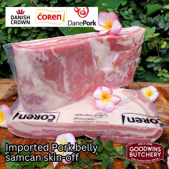 

PORK BELLY SKIN OFF IMPORT SMALL ROAST CUTS SPAIN COREN DENMARK DANISHCROWN DANEPORK US FARMLAND