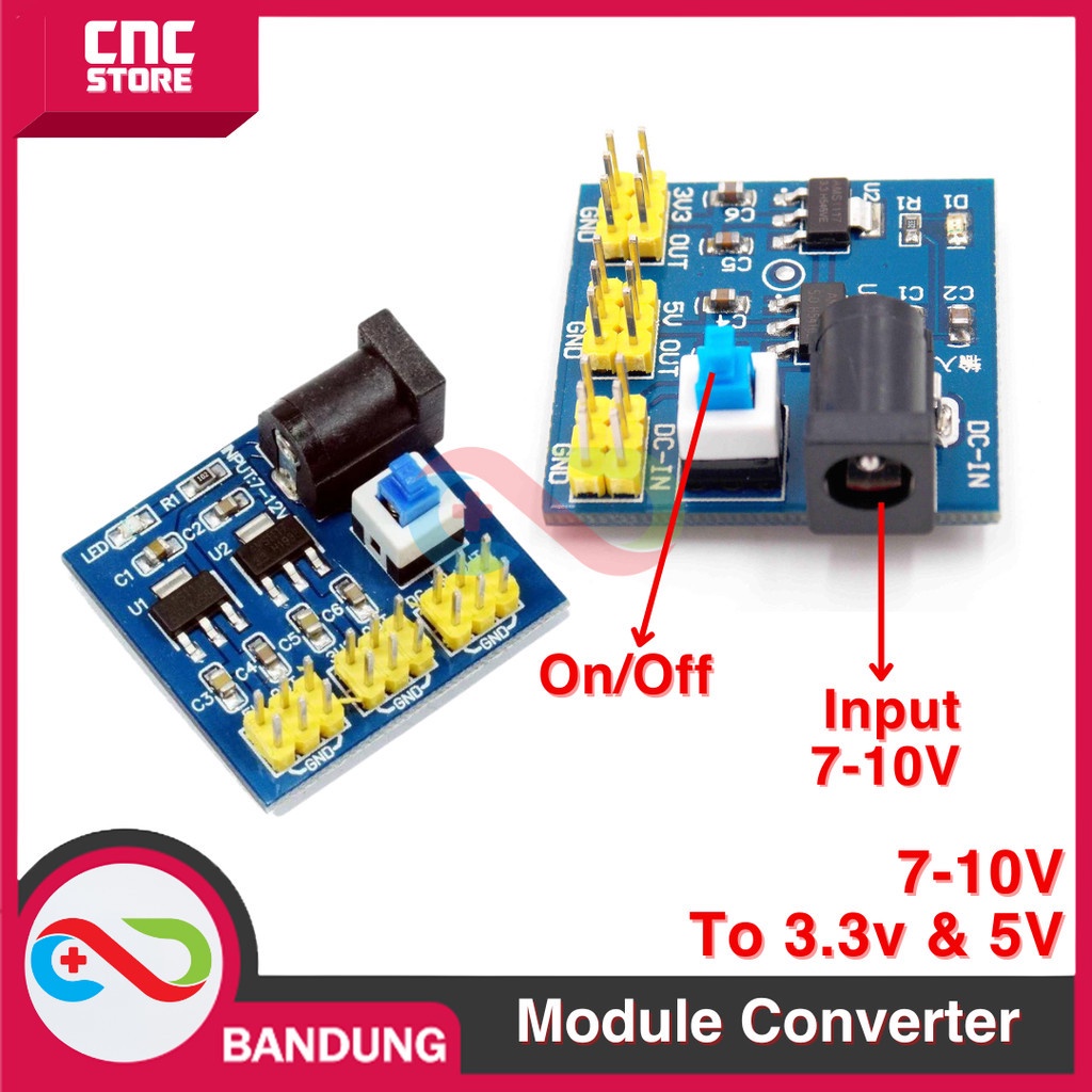 Module daya converter 7-10v to 3.3v and 5v stepdown buck