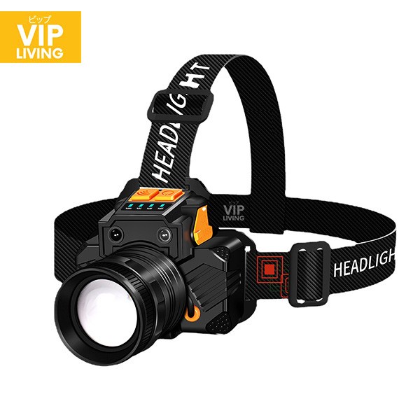 Senter Lampu Kepala Super Terang Headlamp Led Rechargeable Zoom