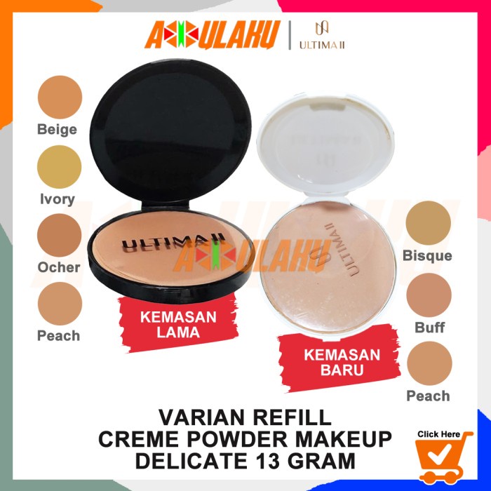 ULTIMA II DELICATE CREME POWDER MAKEUP FOUNDATION REFILL TWO WAY CAKE