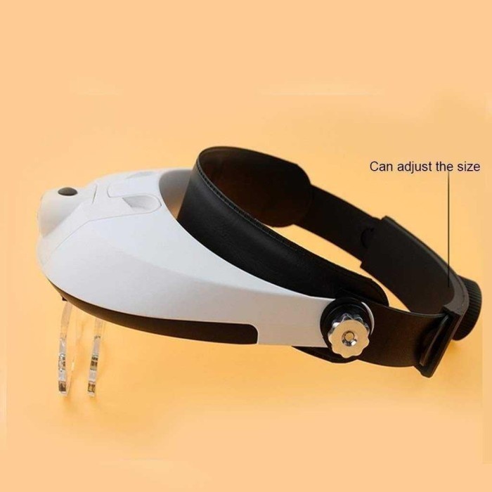 

DISKON SUPER KACA PEMBESAR HEADBAND REPARASI MAGNIFIER WITH 2 LED 5 LENS 6X - MG81001-G PACKING AMAN