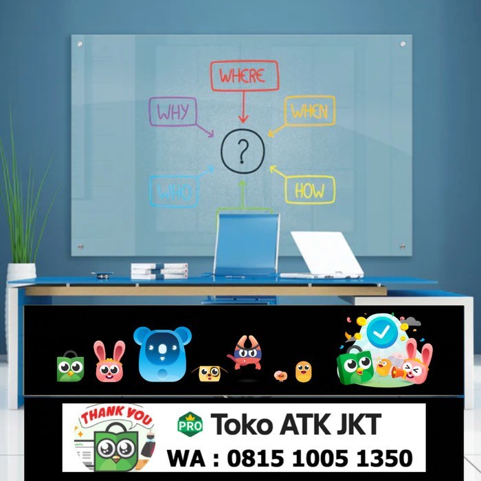

PROMO GLASSBOARD PAPAN TULIS KACA MAGNETIK GANTUNG WHITEBOARD TEMPEL PACKING AMAN