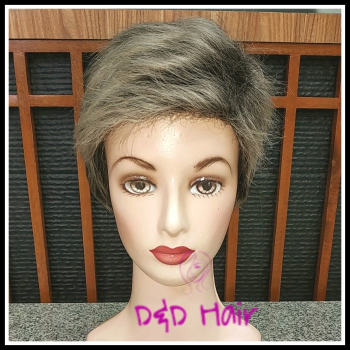 TERMURAH - Wig Rambut - Wig Wanita - Wig Nenek - D&D001 - Grey - Wig Uban
