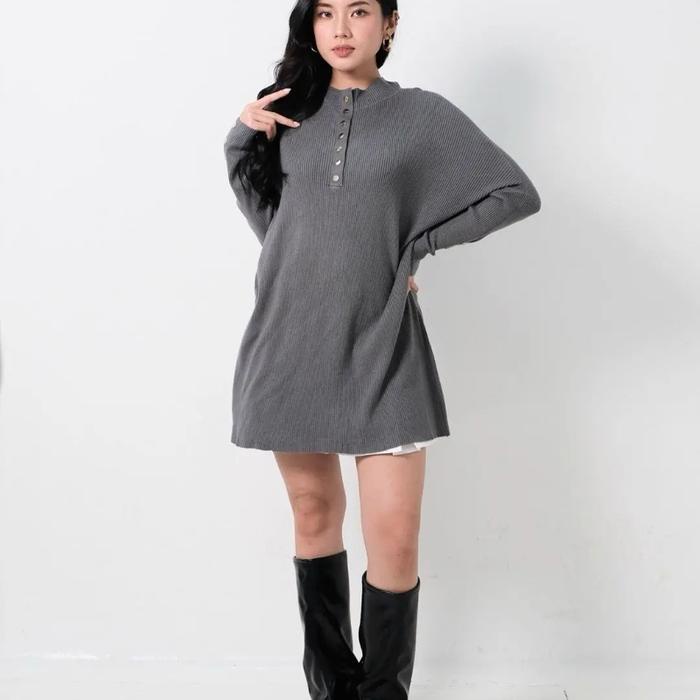 BEST SELLER (CEMOY) Tunik Long Oversize - Atasan wanita Panjang knitwear Rajut