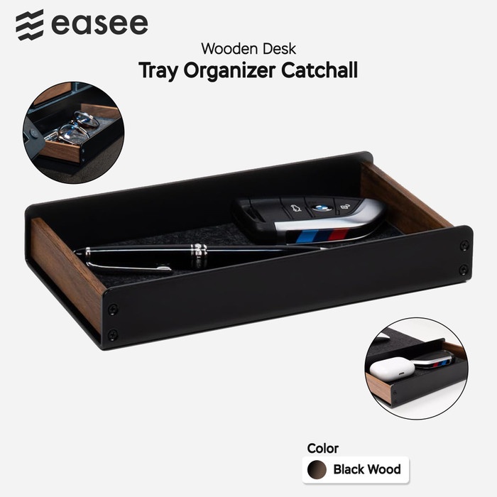 

easee Wooden Catchall Tray Premium / Wood Desk Organizer / Kotak Penyimpanan Aksesoris