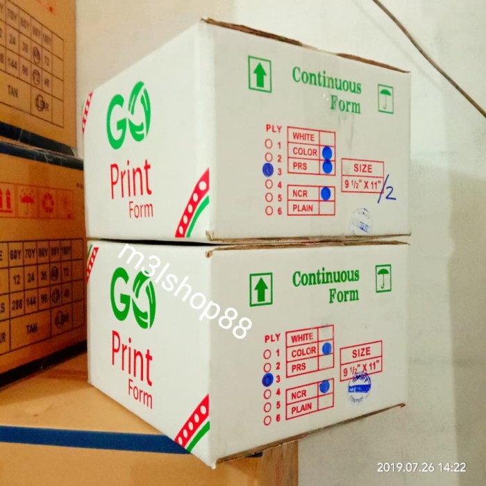 

Kertas komputer/kertas print/continuous form 3 ply merk Go Print