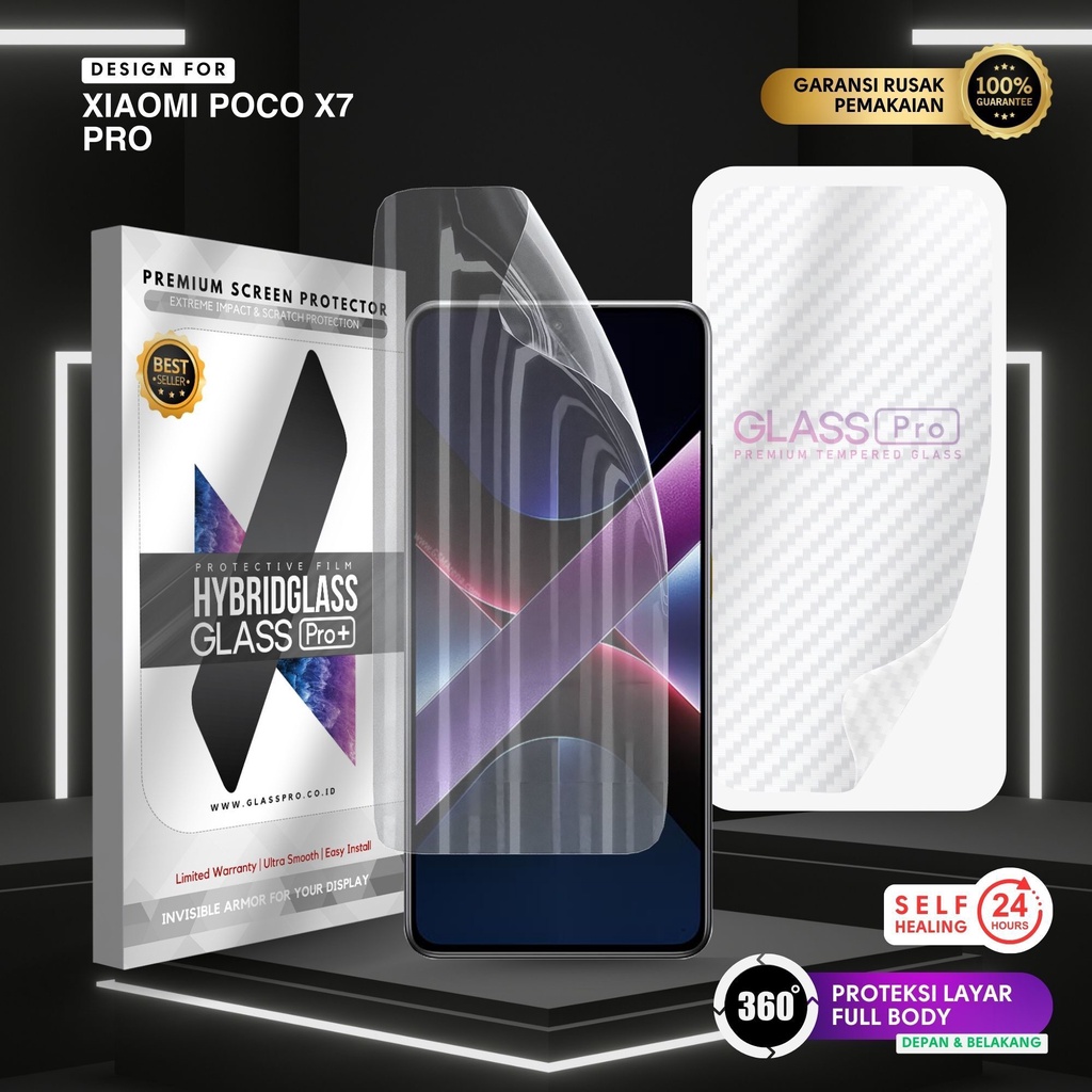 Hybrid Glass For XIAOMI POCO X7 PRO - Full Cover Hydrogel Depan Belakang Anti Gores Premium Screen P