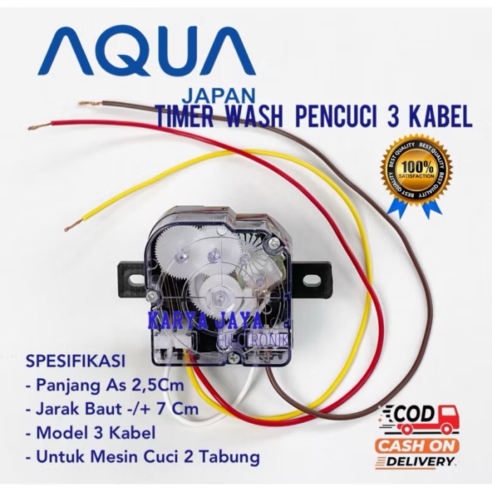(KAR) TIMER WASH MESIN CUCI AQUA 2 TABUNG 3 KABEL / TIMER MESIN CUCI AQUA