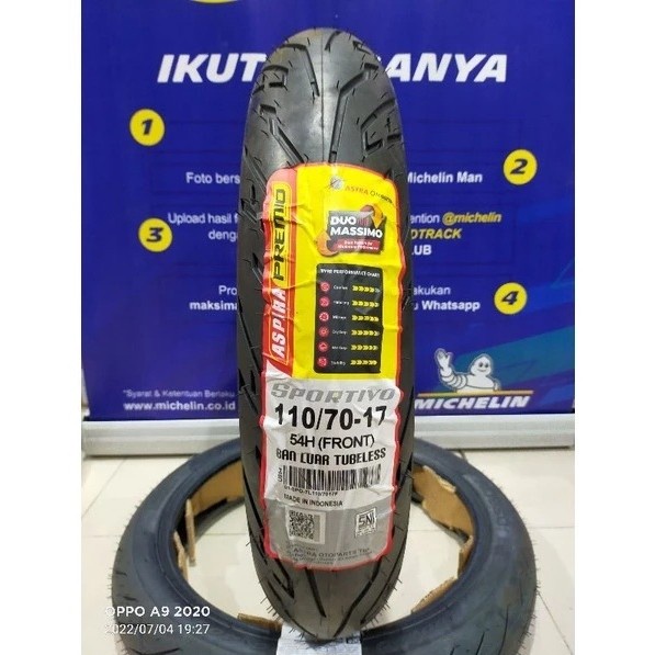 Ban Depan Motor Ninja 250 R15 R25 Xabre Cbr 150/250 Gsx150R 110/70 17