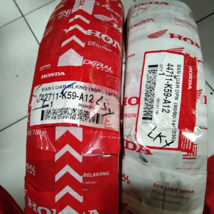 Sepasang Ban Tubeles Depan Belakang Federal Vario Beat Mio