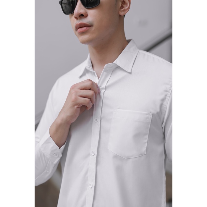 Kemeja Polos Putih Lengan Panjang Shanghai / Kemeja Pria