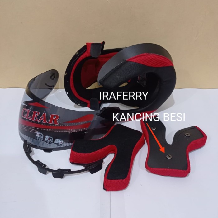 Terlaris- Busa Helm Kyt Rc7 Rc 7 Kancing Besi Dan Kaca Helm Warna Hitam