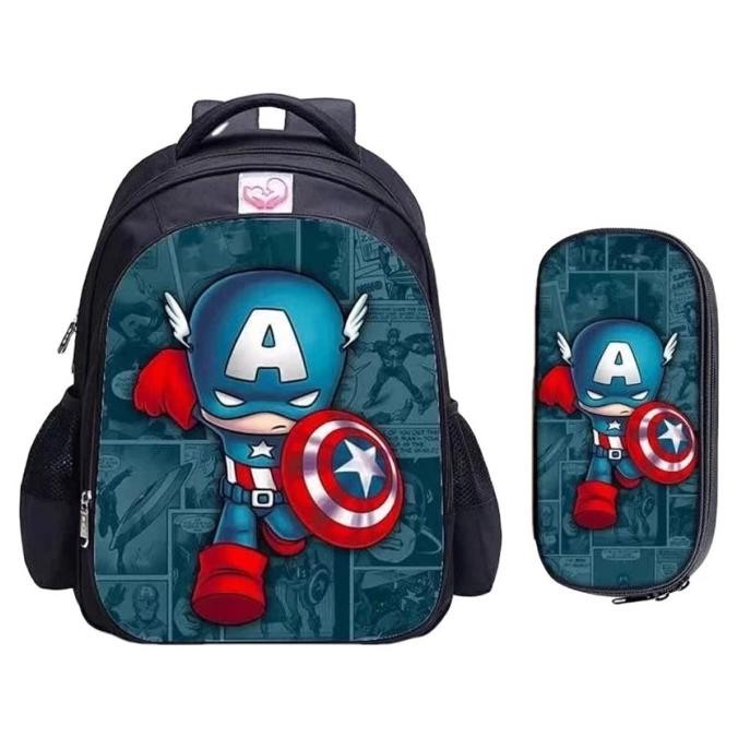Original Tas Sekolah Anak Laki Laki Captain Avengers Batman Ransel TK
