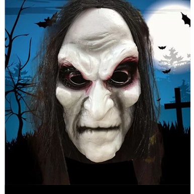 Topeng Hantu Rambut Panjang Warna Hitam-Topeng-Hantu