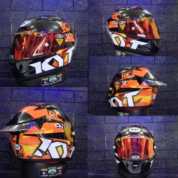 Helm Kyt Rc7#19 Black Orange Paket Ganteng Helm Sni Dot