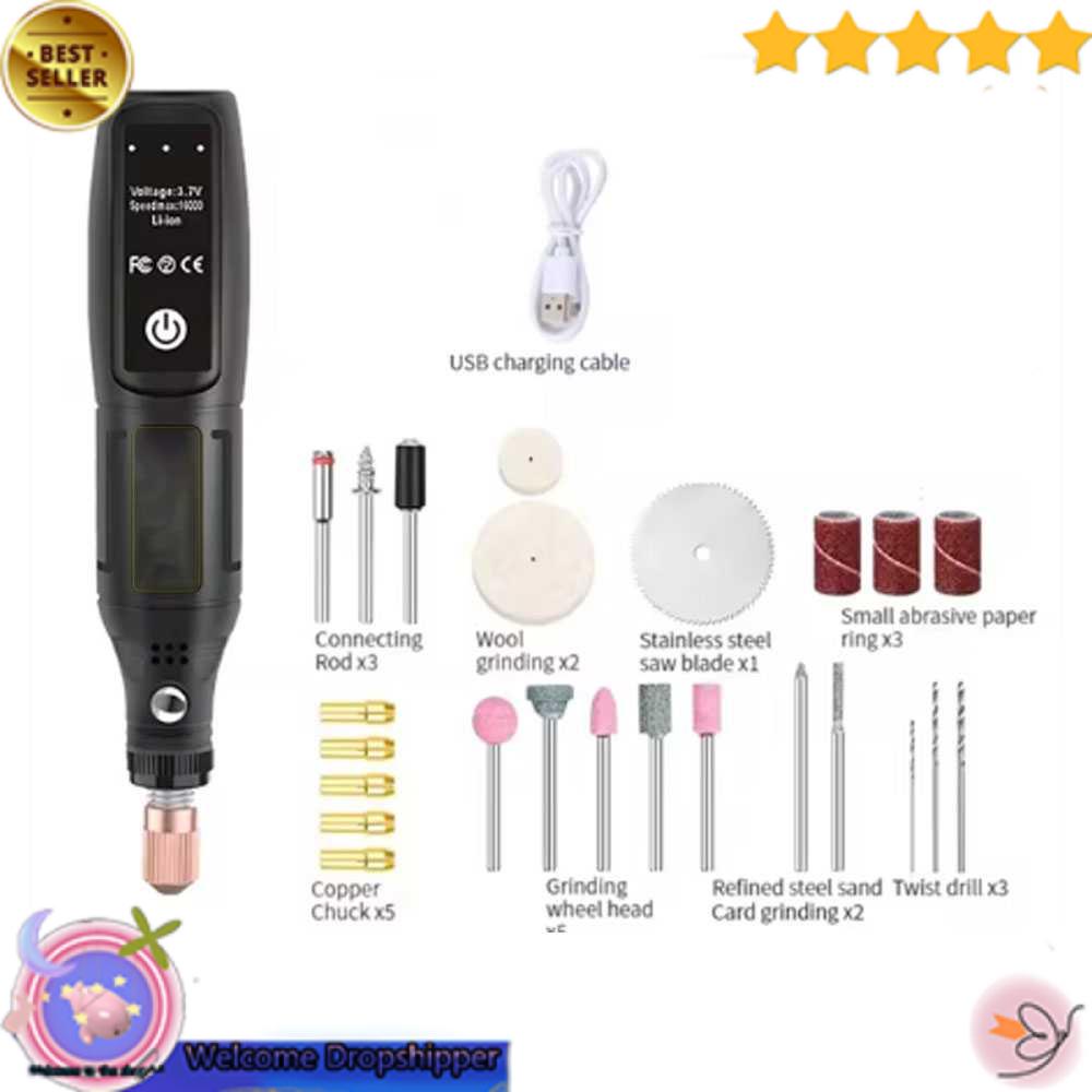 VaKee Bor Listrik Mini Rotary Tool Cordless USB 16000 RPM 3.7V - HJ023 WD27