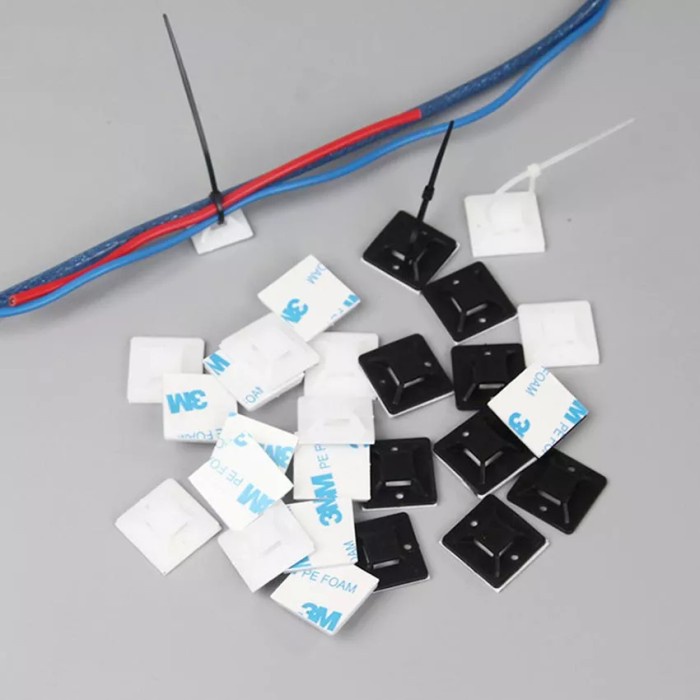 

Kabel ties Mount 2020mm 3M tempel untuk kabel/100pcs Kode 1372