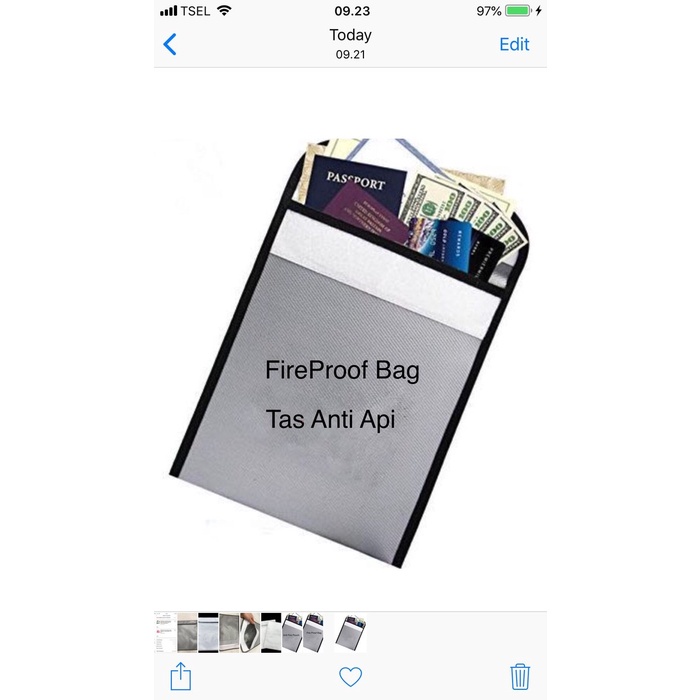 

TERBARU Fire Proof Pouch,Fire Resistance Document Bag/Tas Anti Api Utk Dokumen BISA GOSEND!