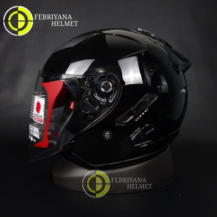 Helm Kyt Galaxy Slide Flat R Solid Black Glossy Kyt Helm Galaxy Flat