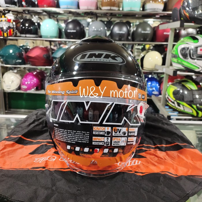 Helm Half Face Ink Terra 2 Black Glossy / Hitam Glossy