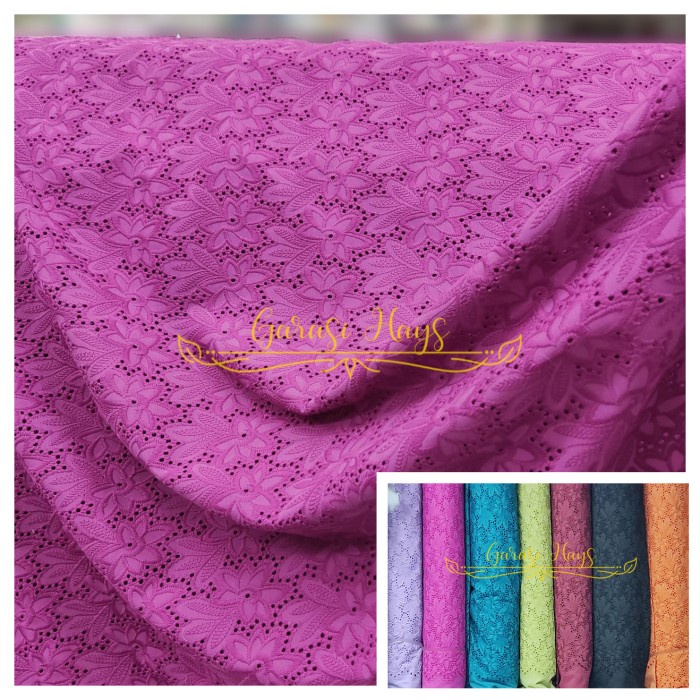 NEW Kain Cotton Embroidery Katun Bordir Full Lebar 150 cm