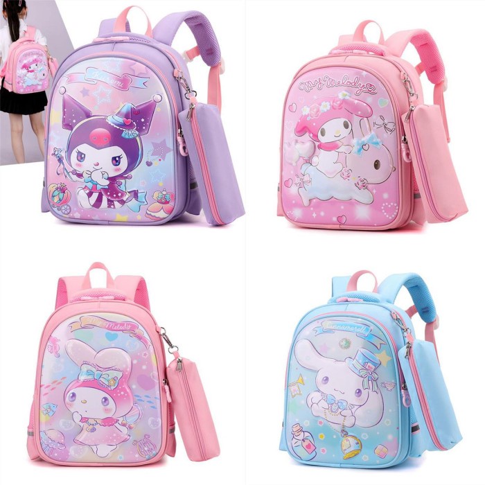 

LIMITED EDITION MM New Tas Ransel Sekolah TK Karakter Sanrio Kuromi Melody Cinnamoroll Free