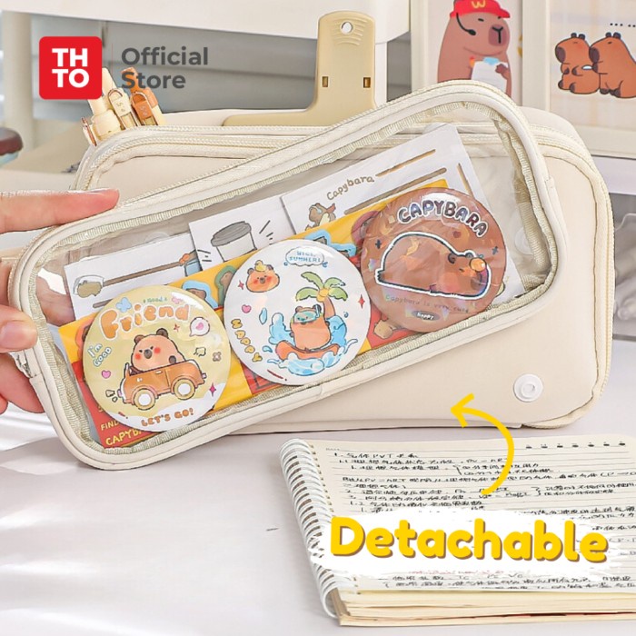 

PROMO SPECIAL THTO Tas Tempat Pensil Case Pouch Anak Sekolah Detachable Copot Pasang Transparan