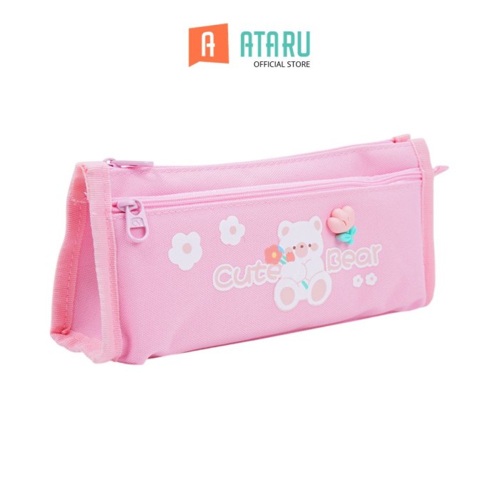 

OBRAL Ataru Tempat Pensil Pink Bear Mix Colors pouch pensil pulpen pencil case tempat alat tulis