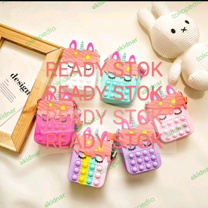 

KOMPLIT Pop it Tempat Pensil Tas Anak sekolah Selempang Kotak Dompet TK SD SMP