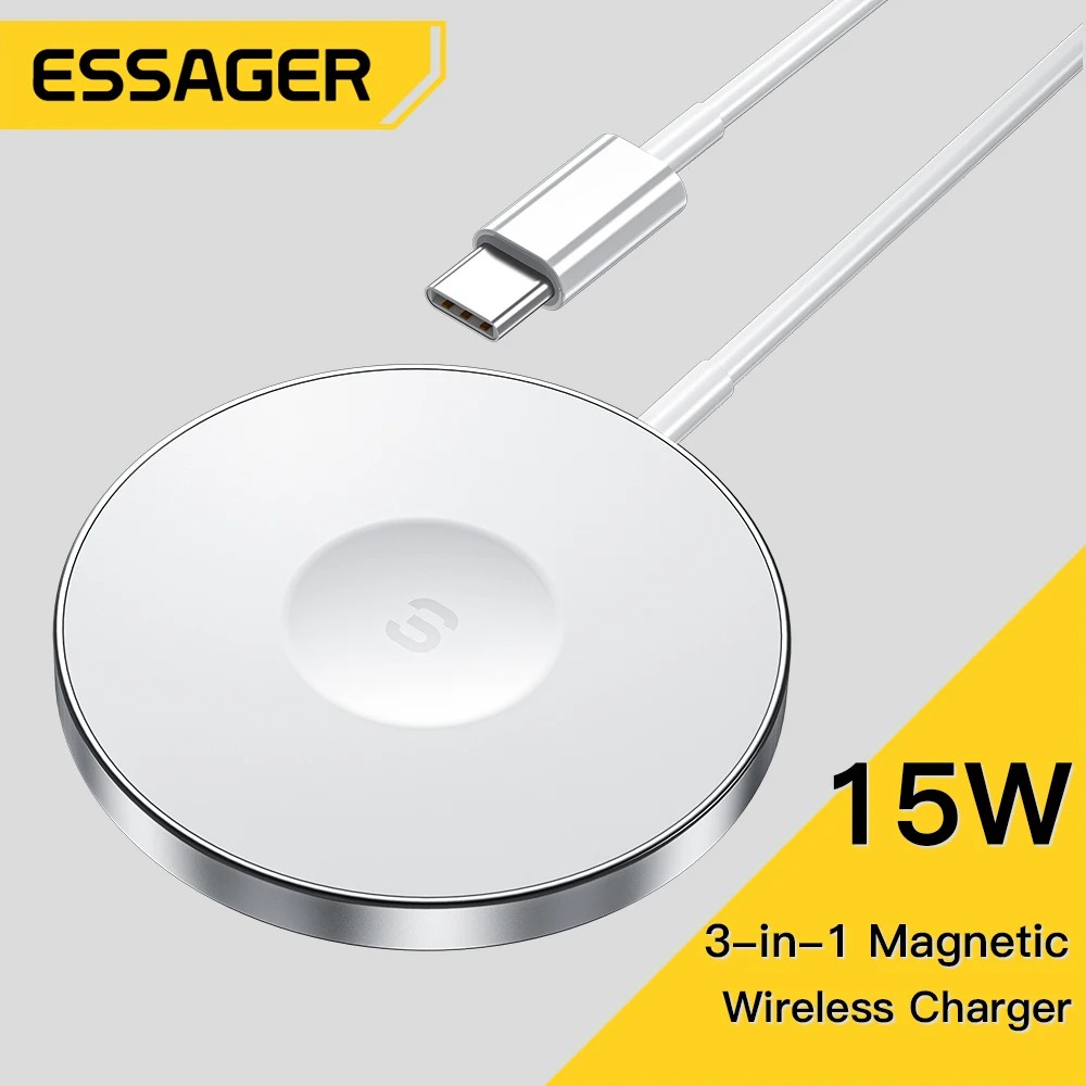 Wireless Charger 3in1 Magnetic Base Super Slim 15W