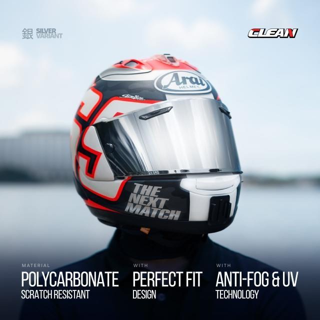 Visor Vas Arai Iridium Silver Flat Aftermarket