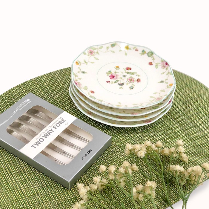 TERBARU Saint James Michelle Cake Set - Plate & Tea Fork