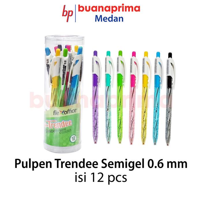 

PULPEN FLEXOFFICE TRENDEE Semi Gel 0.6 mm isi 12 pcs Pen Ballpoin