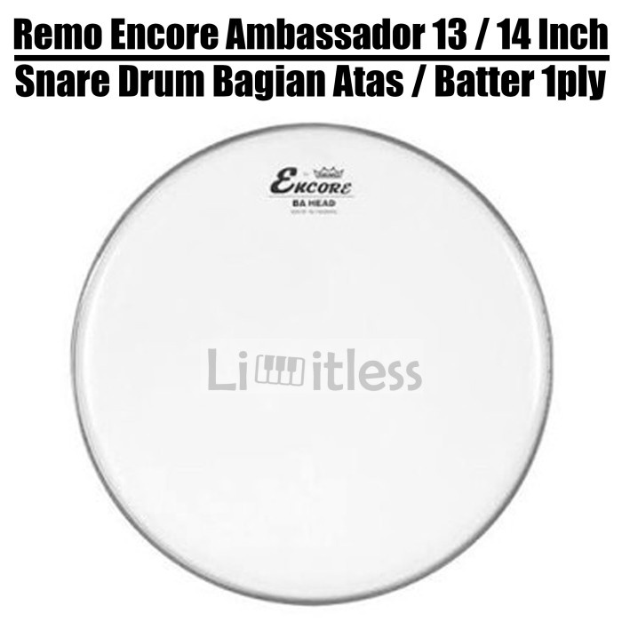Remo Encore Ambassador 13 / 14 Inch Coated Head Drum Snare Bagian Atas / Batter Original Premium