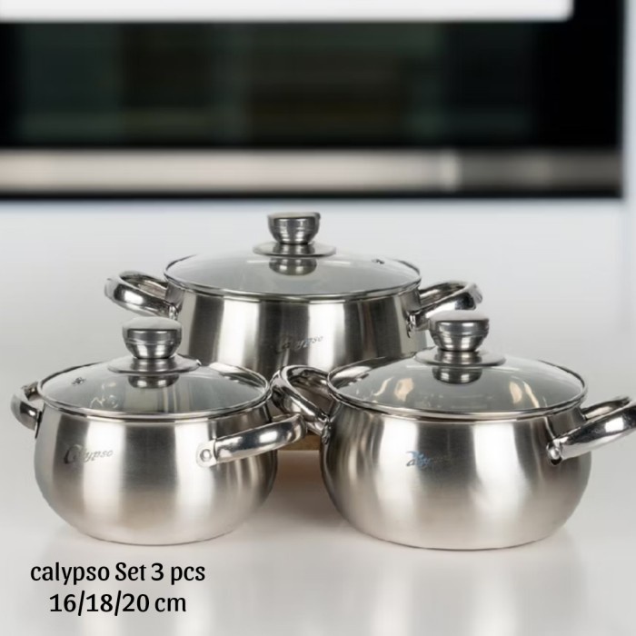 Panci Set Calypso High Quality Stainless Steel/Panci Soup Calypso 3pcs