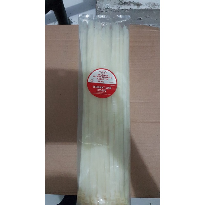 

@@@@] Kabel Ties Cable Tie 7.2 x 450mm (45cm) CV 450 Kualitas baik - Putih