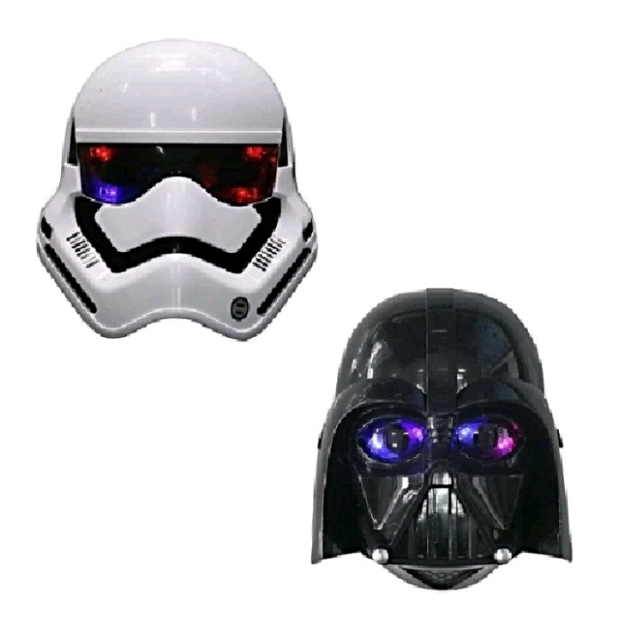 Promo Mainan Topeng Cosplay Starwars LED Darth Vader Stroom Strooper Bisa Nyala