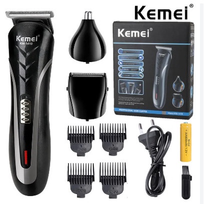 Km-1419 Mesin Cukur Kemei Clipper 3 In1 Alat Cukur Rambut Charger 1419